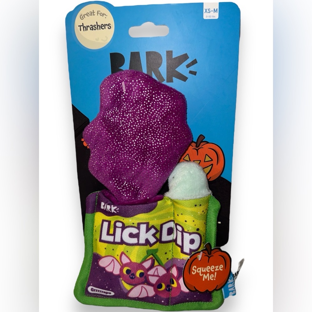 BARK FunDip Dog Toy - “Lick Dip Grape” Lick or Treat Limited Edition Collection
